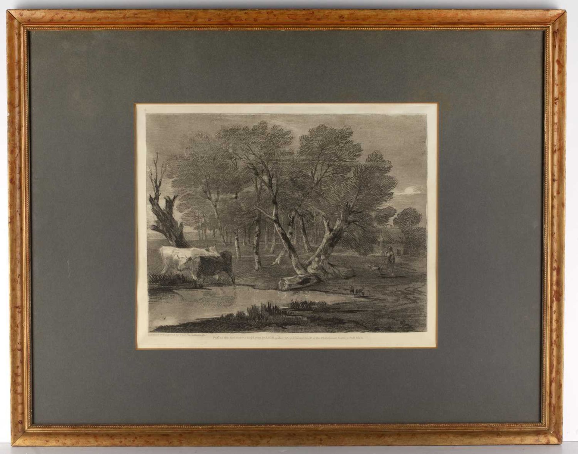 After Thomas Gainsborough (1727-1788) 'Wooded Landscape with Cows beside a Pool, Figures and - Image 5 of 9