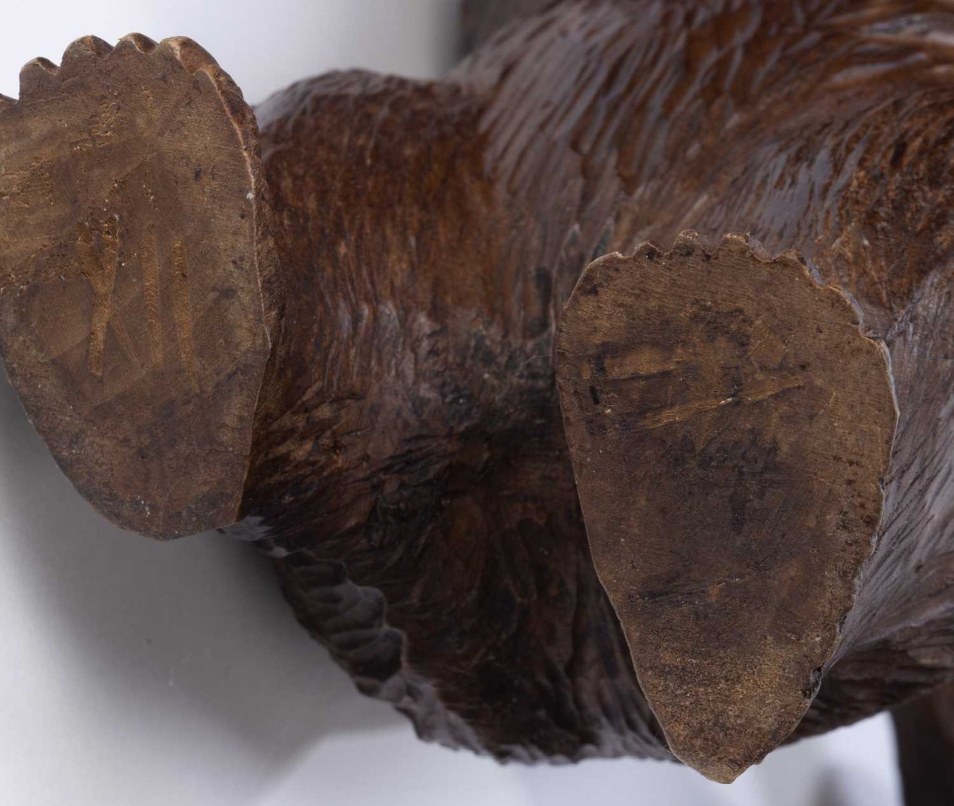 Two large Black Forest models of bears carved wood with painted details, one marked 'RM' the other - Image 11 of 11