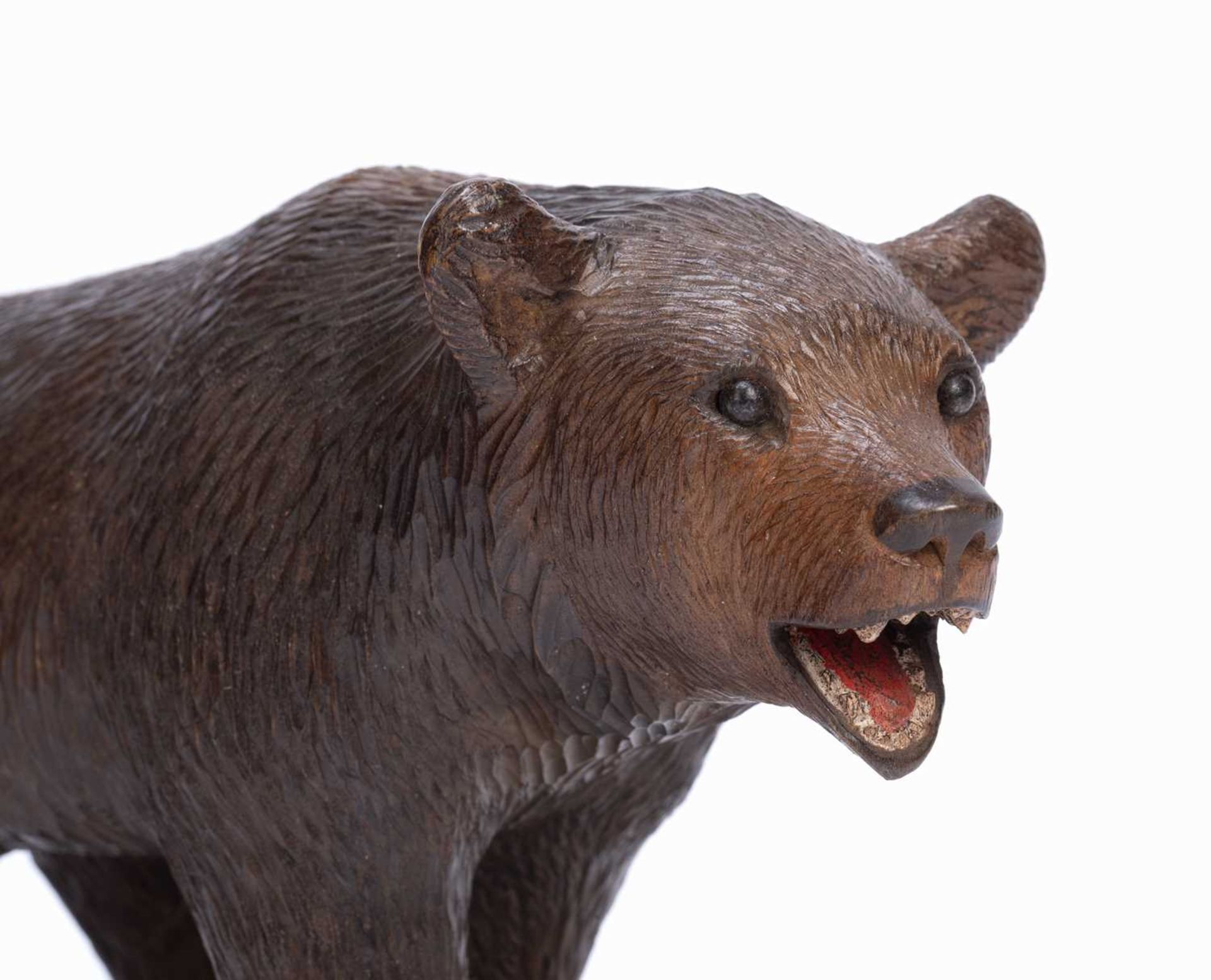 Two large Black Forest models of bears carved wood with painted details, one marked 'RM' the other - Image 6 of 11