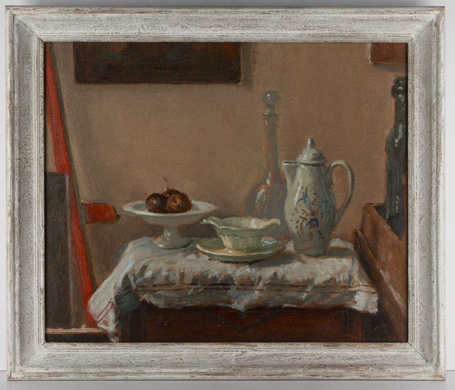 Shig***** (20th Century Continental School) 'Untitled still life table setting', oil on canvas, - Image 2 of 3