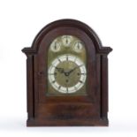 Earl of Bristol 19th Century, table clock, the mahogany outer case with fret carved side panels