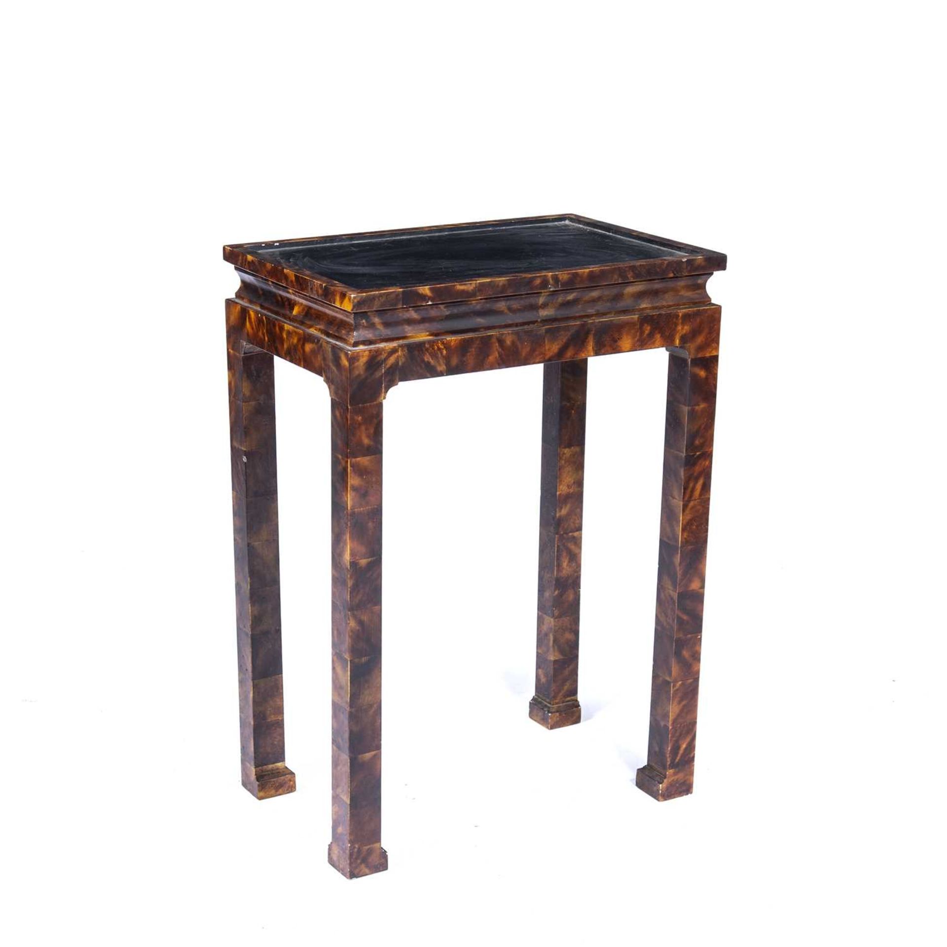 Faux painted tortoiseshell stand/side table in the Chinese manner, 51cm x 34cm x 71.5cm highSome - Image 2 of 5