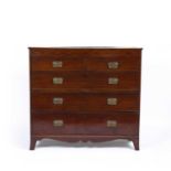 Mahogany chest of drawers 19th Century, two over three graduated drawers, with box line inlaid