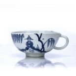 Bow breakfast cup circa 1754-58, decorated with Cross-legged Chinaman pattern, 13.5cm across x 5.5cm