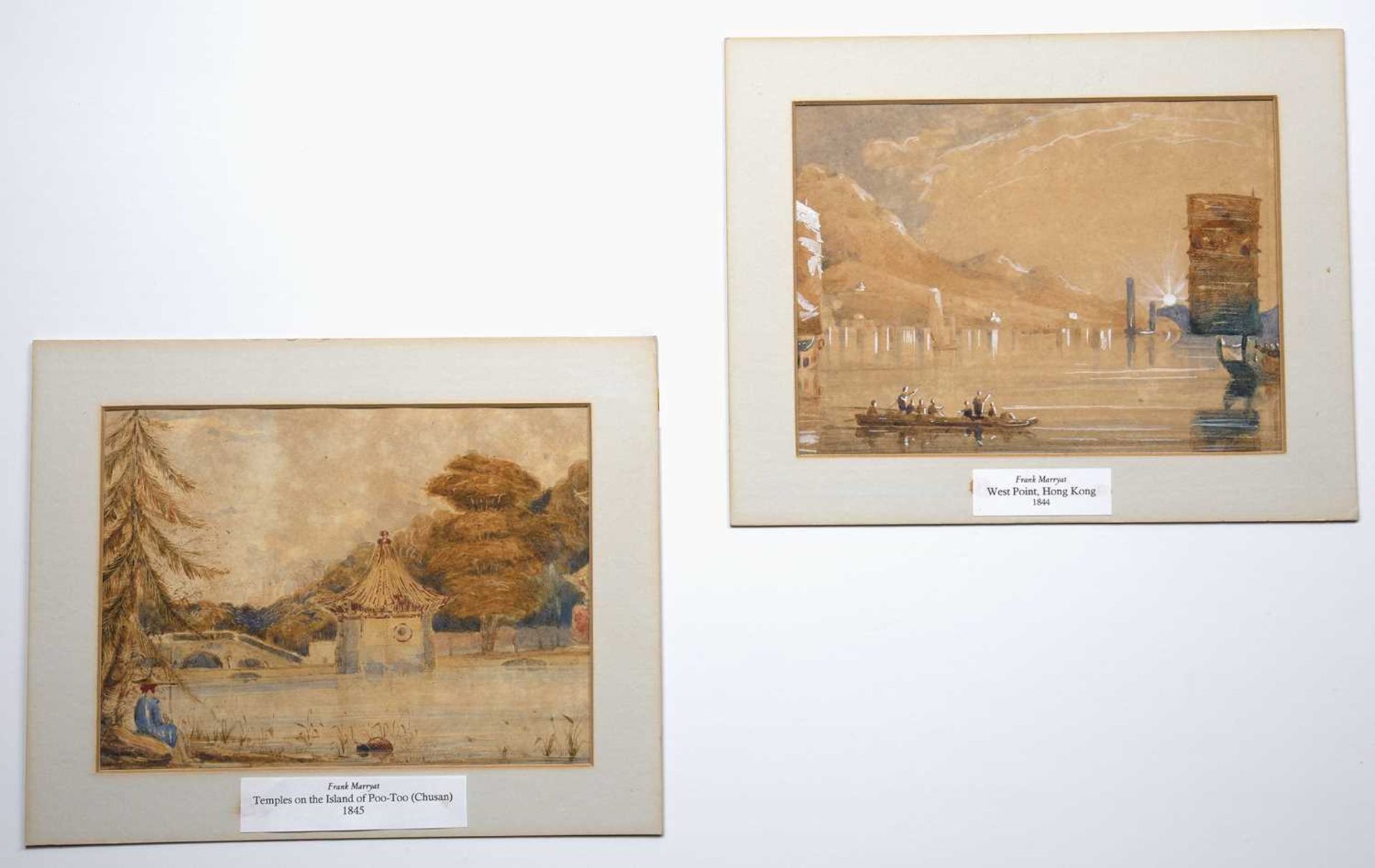 Frank.S.Marryat (1826-1855) Two watercolour album studies 'West Point, Hong Kong', marked in - Image 4 of 4