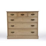 Gillows of Lancaster Ash, Victorian, chest of three over three drawers, with brass handles,