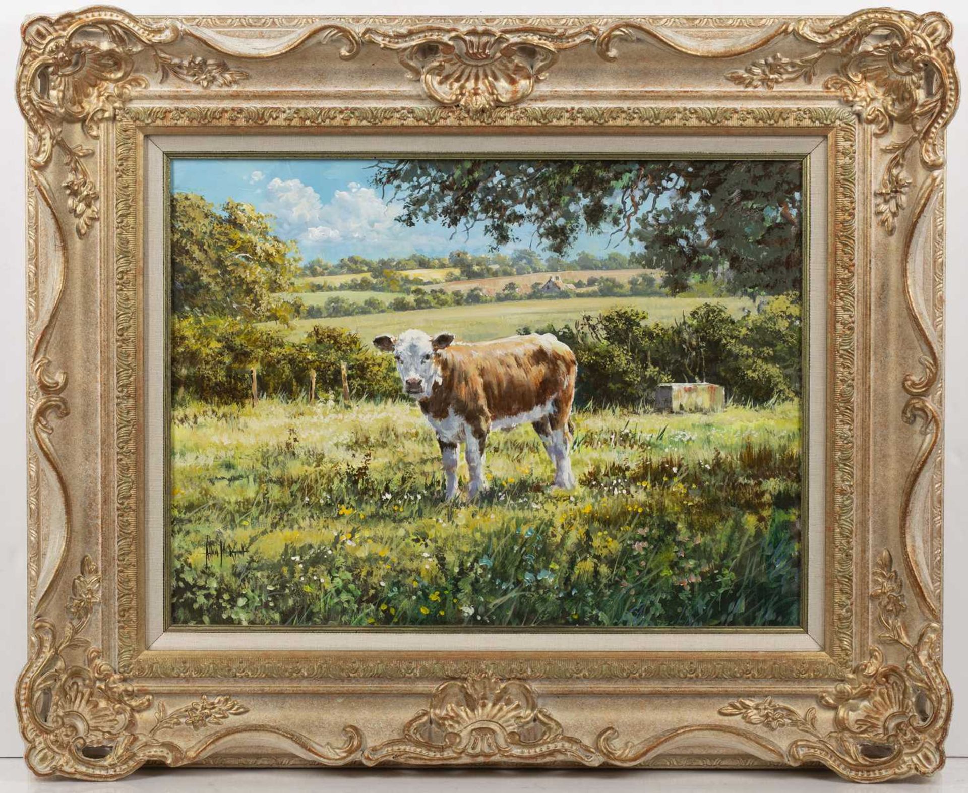 Alan Morgan (b.1952) 'The Calf', oil on board, signed lower left, 29cm x 39cm and another by the - Image 3 of 6