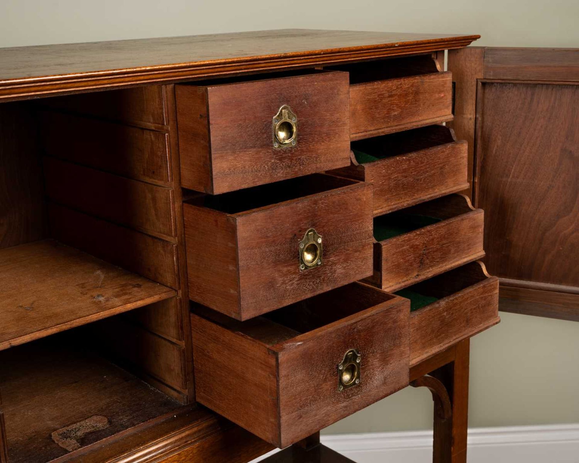 A late 19th / early 20th century mahogany collectors cabinet on stand, with fitted interior, the - Image 3 of 4