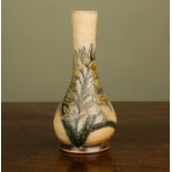 A Martin Brothers Solifleur bottle vase signed to the base 'Martin, London', 12cm highRoughness to