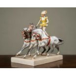 A Royal Worcester porcelain sculpture 'In the Ring' by Doris Lindman, model number 3180,