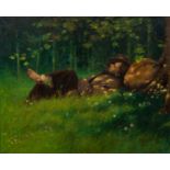 Ken Moroney (b.1949) Traveller resting in the grass, oil on canvas, signed lower left, framed,