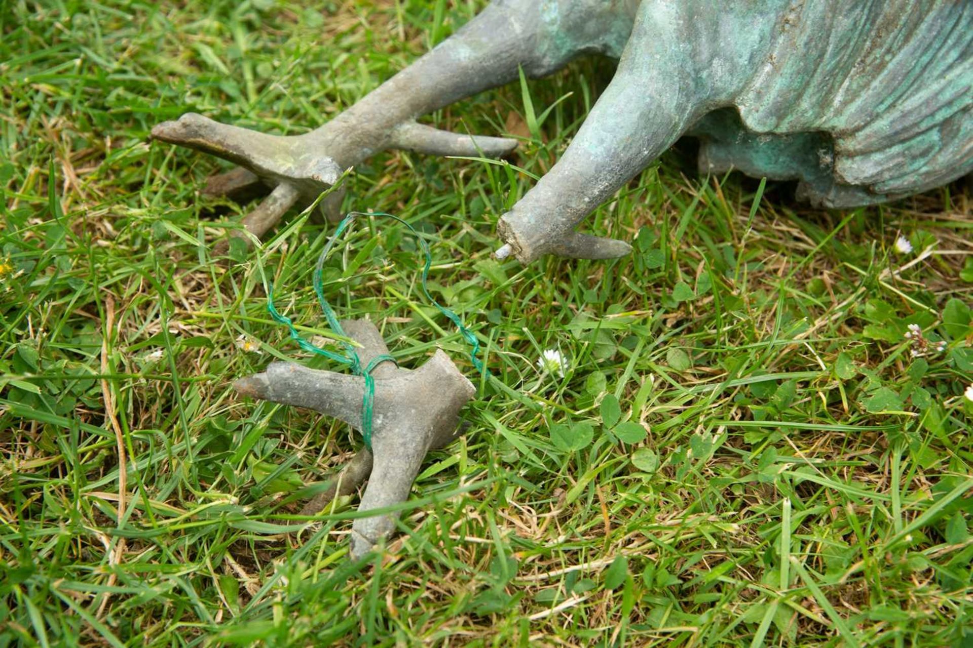 A French bronze sculpture of a cockerel, 57cm highIn need of remounting and with one foot detatched, - Image 3 of 3