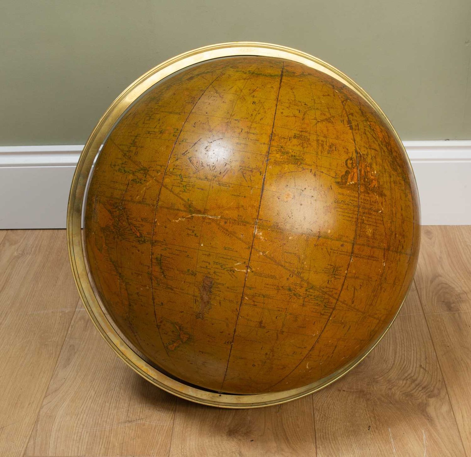 A William IV 16 inch library terrestrial globe dedicated to Sir Joseph Banks and manufactured by