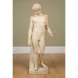 19th century Italian School, a copy of the Capitoline Antinous, Carrara marble, 98cm highLeft hand