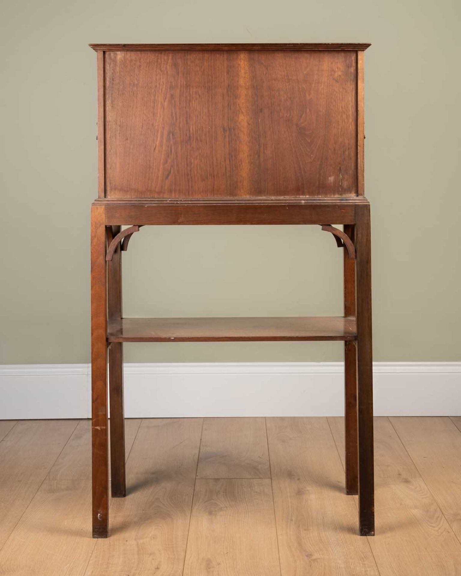 A late 19th / early 20th century mahogany collectors cabinet on stand, with fitted interior, the - Image 4 of 4