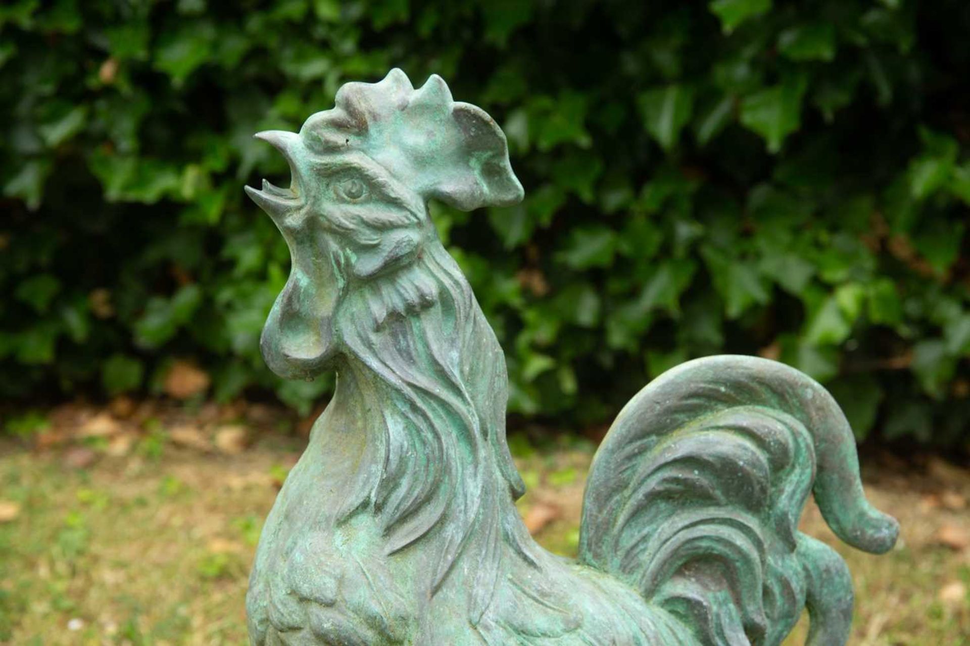 A French bronze sculpture of a cockerel, 57cm highIn need of remounting and with one foot detatched, - Image 2 of 3