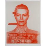David Studwell portrait of David Bowie, screen print, signed with initials and numbered 22/25 in