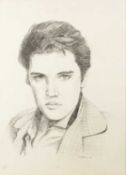 David Sutherland (Contemporary) 'Elvis Presley', pencil drawing, signed and dated 1981 in pencil