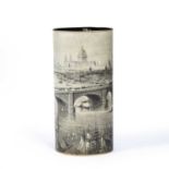 In the manner of Piero Fornasetti (1913-1988) Umbrella/stick stand, decorated with scene of