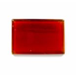 20th Century School Red glass slab paperweight, unsigned, 30cm x 20cmOverall scratches, some signs