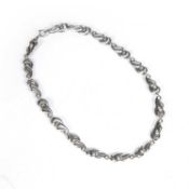 Scandinavian white metal necklace, stamped '830S', 42cm long overall including the clasp, 22g approx