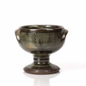 Michael Cardew (1901-1983) at Wenford Bridge Pottery studio pottery footed pedestal dish with twin