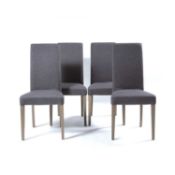 Contemporary Set of four dining chairs with grey upholstery, 98cm high (4)Minimal wear and slight