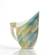 Sasha Wardell (b.1956) porcelain jug, with green and yellow decoration, incised marks to the base,