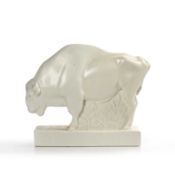 John Skeaping (1901-1980) for Wedgwood Moonstone glaze ceramic figure of a bison, marked to the