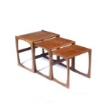 R Bennett for G Plan 'Quadrille' teak, nest of three tables, unmarked, the largest measures 53cm