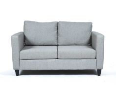 Contemporary Two seater sofa, with grey upholstery, 157cm x 73cm high excluding the back cushions