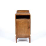 Brynmawr oak, bedside cupboard, with single door having a square handle, unmarked, 37cm x 80cm x