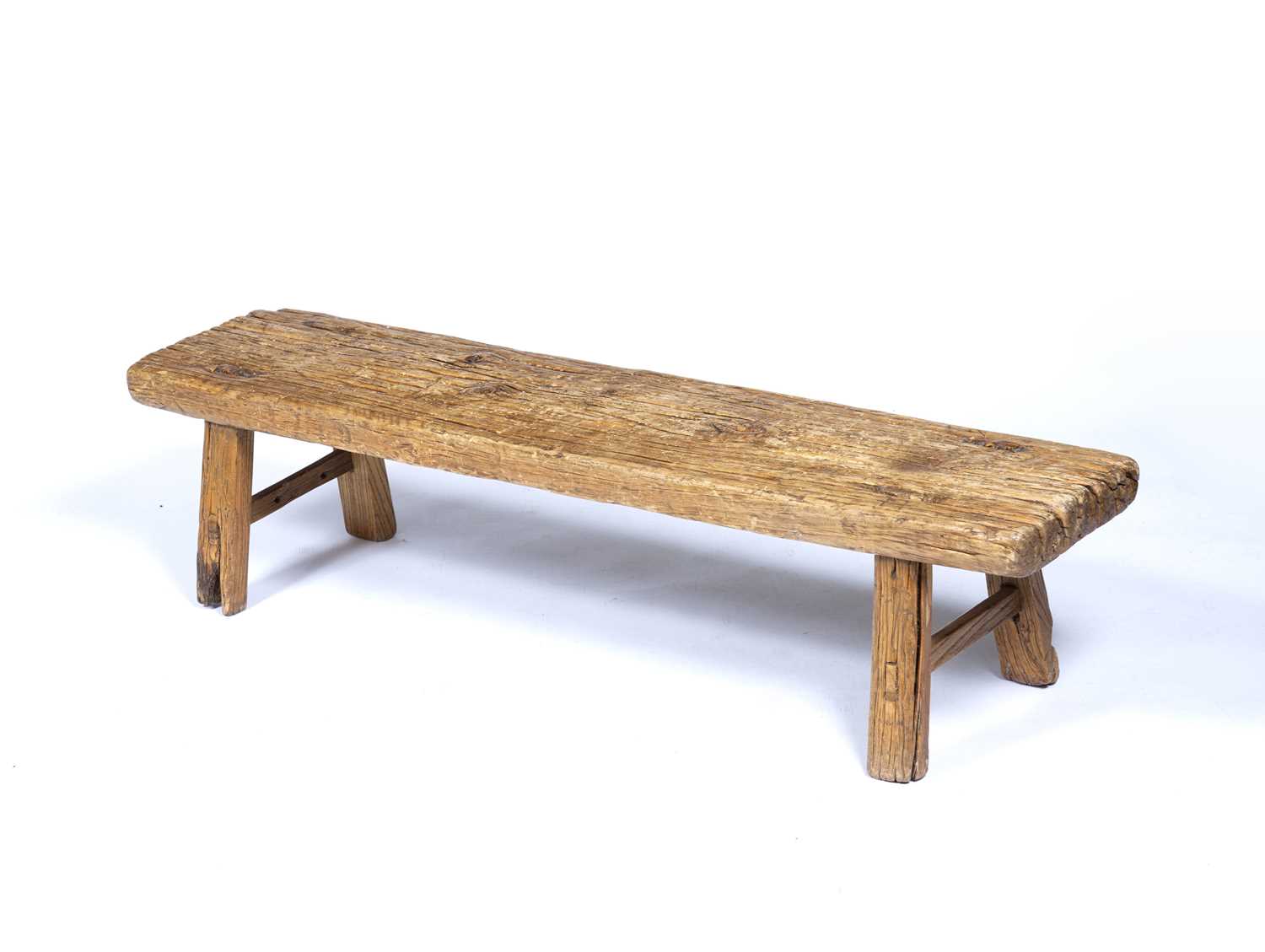 Chinese Yellow wood, low bench or stool, 128cm x 30cm x 30cmOverall wear, some marks, scratches, - Image 2 of 4