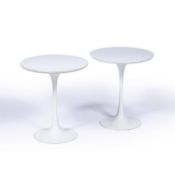 Maurice Burke (20th Century) for Arkana Pair of 'Tulip' white stools or tables, stamped 'Arkana'