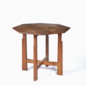 Cotswold School oak, octagonal topped occasional table, 60.5cm x 55cm Overall scratches, scuffs