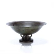 Just Anderson (1884-1943) of Denmark Bronze bowl, on circular base, marked to the base, 27.5cm