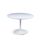 Maurice Burke (1921-2013) for Arkana Table white laminate and enamelled metal 74cm high, 104cm