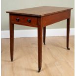 A 19th century mahogany rectangular table with drawers to each end, turned knob handles, square