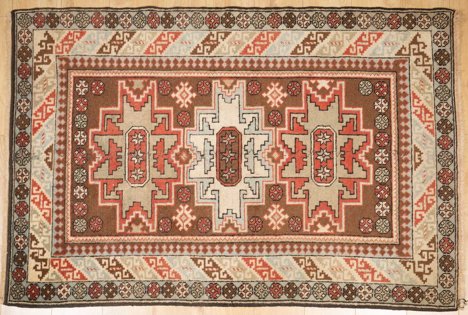 Three middle eastern rugs to include a red ground runner and a 20th century turkish rug. the largest - Image 5 of 8