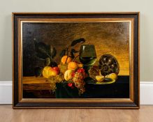 Russian School, still life, oil on canvas, signed to the reverse and date 1988, 54cn x 75cm, and a