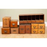 A group of seven single drawer filing cabinet boxes one by Sands & McDougall, the smallest 21cm wide