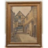 George Willis-Pryce (1866-1949), courtyard scene, oil on canvas, signed to the lower left, framed,