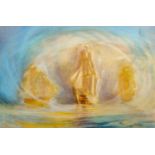 Michael Spurgeon (21st Century English school) 'Arctic Rendevouz', oil on canvas board, 28cm x 65cm;
