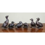 A group of 6 bronze ducklings, the largest 17.5cm highQty: 6Of modern manufacture, in good