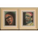 A R Thomas (20th Century), Maltese Peasant Woman, pastel, framed and glazed, 22cm x 17, together