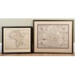 A group of four antique maps comprising Xaintonge together with pages from the description of the