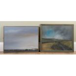 M Webb, 20th century, Solway Plain, oil on canvas, signed and dated 91 to the lower right, frames,