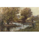 John Neale (20th century), Summer by a Stream, The Cotswolds, oil on board, signed to the lower