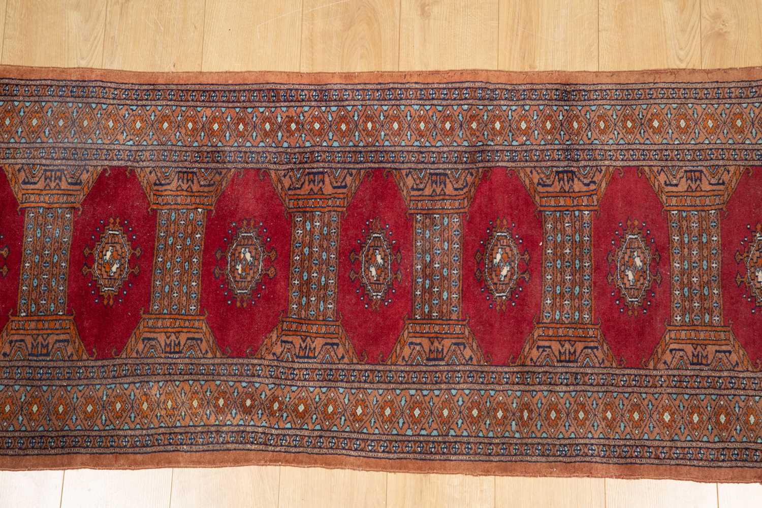 Three middle eastern rugs to include a red ground runner and a 20th century turkish rug. the largest - Image 3 of 8