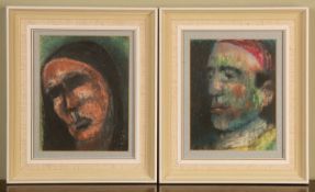 A R Thomas (20th Century), Maltese Peasant Woman, pastel, framed and glazed, 22cm x 17, together